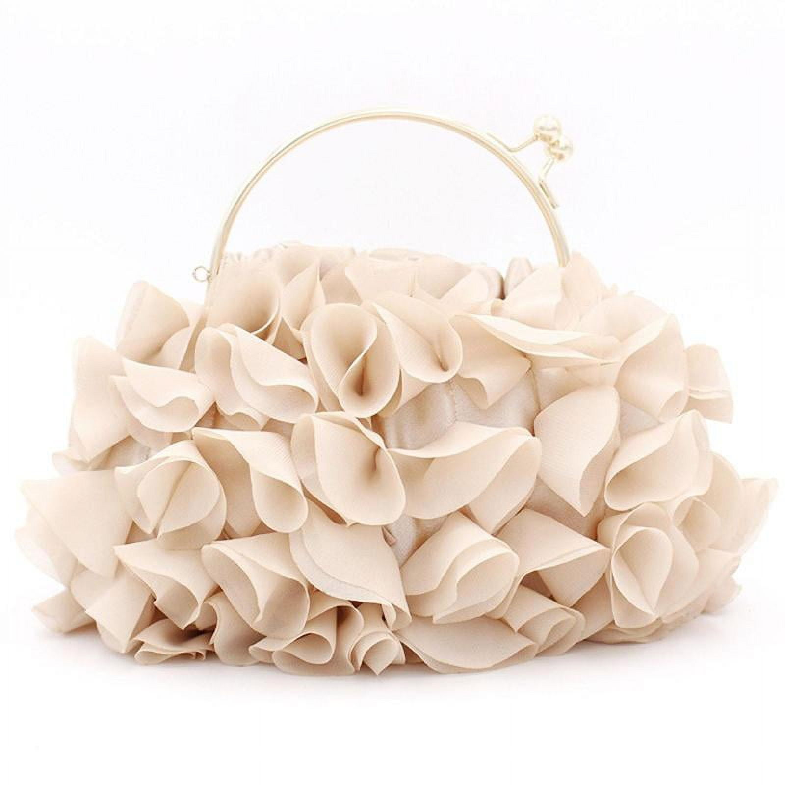 Floral Clutch Purses for Women Satin Evening Bag with Detachable Gold Chain Strap