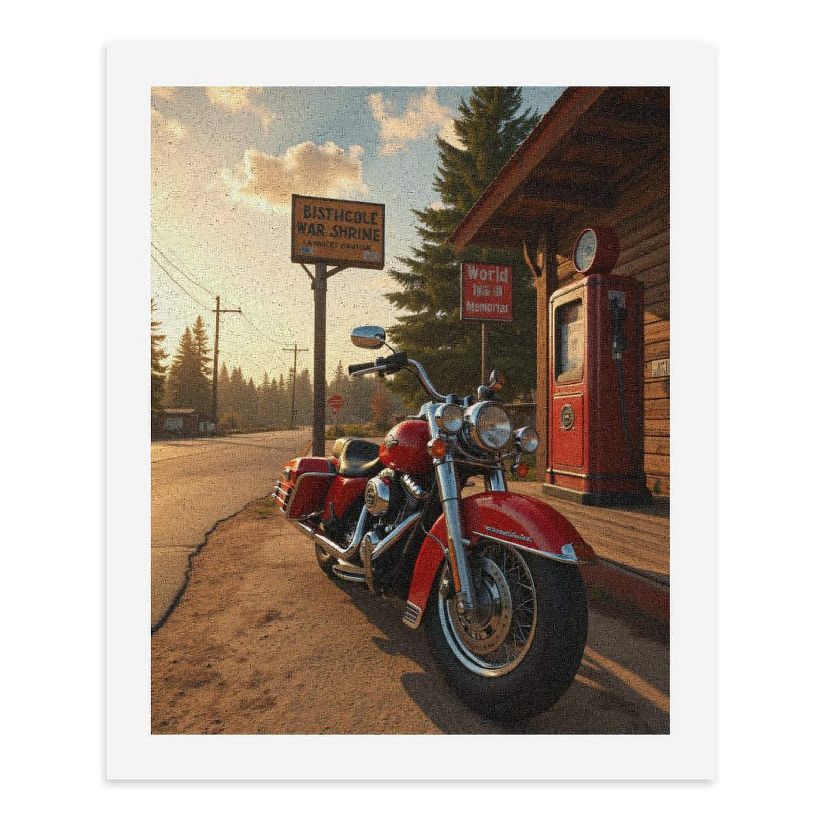 Paint by Numbers Kit for Adults, Motorcycle Vintage Gasoline Roadtrip Paint by Numbers, Easy Paint by Numbers Kit for Adults Beginner, DIY Adult Paint by Number Kits on Canvas, Home Decor