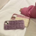 thumbnail image 2 of Winter Plush Square Lattice Case Compatible With Iphone 14 Pro Max, Soft Tpu Bumper Shockproof Cover, 2 of 5