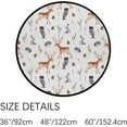 thumbnail image 3 of GZHJMY Kids Round Nursery Area Rug 3 ft Winter Forest Animals Deer Owl Washable Non-Slip Small Round Area Rug Throw Soft Cute Nursery Rug Non-Shed Lightweight Bathroom Rug for Dorm Carpet Runner, 3 of 6