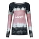 thumbnail image 3 of Casual mujer verano Sexy gradiente estampado Regular cuello redondo mujeres manga larga Top Fridja  czfsfas2514, 3 of 3