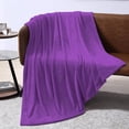 thumbnail image 5 of Auchen Luxury Purple Flannel Plush Throw, 60" x 50", 5 of 11