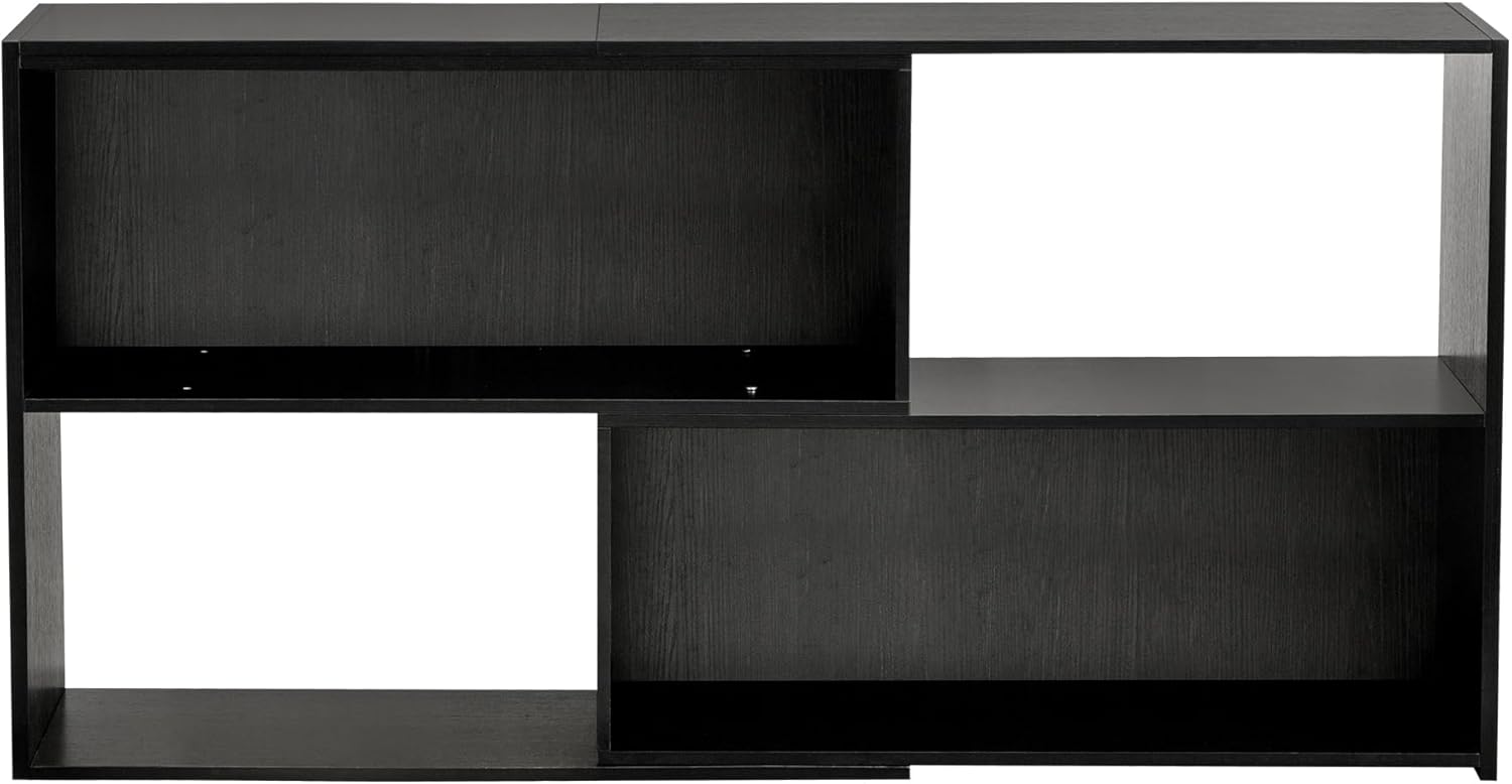 Reliancer TV Stand for TVs up to 65", Black with Open Shelves photo 3