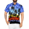 thumbnail image 5 of HAPPY BAY Men's Hawaiian Shirts Short Sleeve Button Down Shirt Men's Tropical Shirts Casual Vacation Summer Party Caribbean Shirts for Men Funny XXL Palm Tree, Blue, 5 of 6