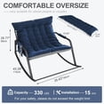 thumbnail image 2 of 45.28''Rocking Chair Outdoor Indoor, Oversized Rocking Chairs with Cushion & Armrests, Comfy Sofa Recliner Egg Chair with Side Pocket for Living Room Patio Porch Garde,Blue, 2 of 9