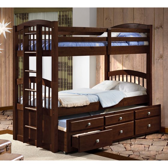 Donco Twin over Twin Captains Trundle Bunk Bed