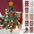 thumbnail image 3 of 6 Pcs 60mm Shatterproof Christmas Tree Balls - Colored Hanging Plastic Ornaments with Snowflakes, Stripes, and Sparkles - Ideal for Holiday Party and Home Tree Decorations, 3 of 9