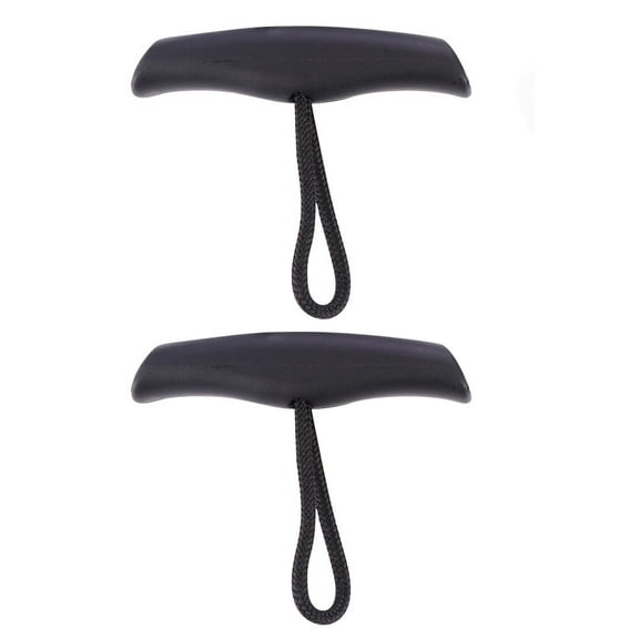 Viveous 2pcs Kayak Carry Handle Side Mount Handle Canoe T- Handle Replacement with Cord Rope for Outdoor Kayaking Accessory Black