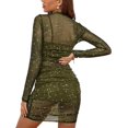thumbnail image 2 of GFDYREE Robe en Maille pour Femmes Manches Longues Justaucorps 3 Pcs avec Cami Shorts, 2 of 4