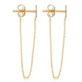 thumbnail image 3 of KoolJewelry 14k Yellow Gold 6mm Square Diamond-Shaped Stud Drape Earrings, 3 of 5