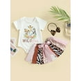thumbnail image 3 of Musuos Baby Girl Summer Clothes Suits 12 18M Short Sleeve Crew Neck Romper Zebra Pattern Leopard Lace Patchwork Skirts Headband 3Pcs Set, 3 of 9