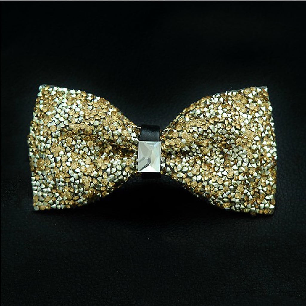 Details about   Men Glitter Crystal Rhinestone Bow Ties Necktie Shiny Wedding Banquet Party Chic 