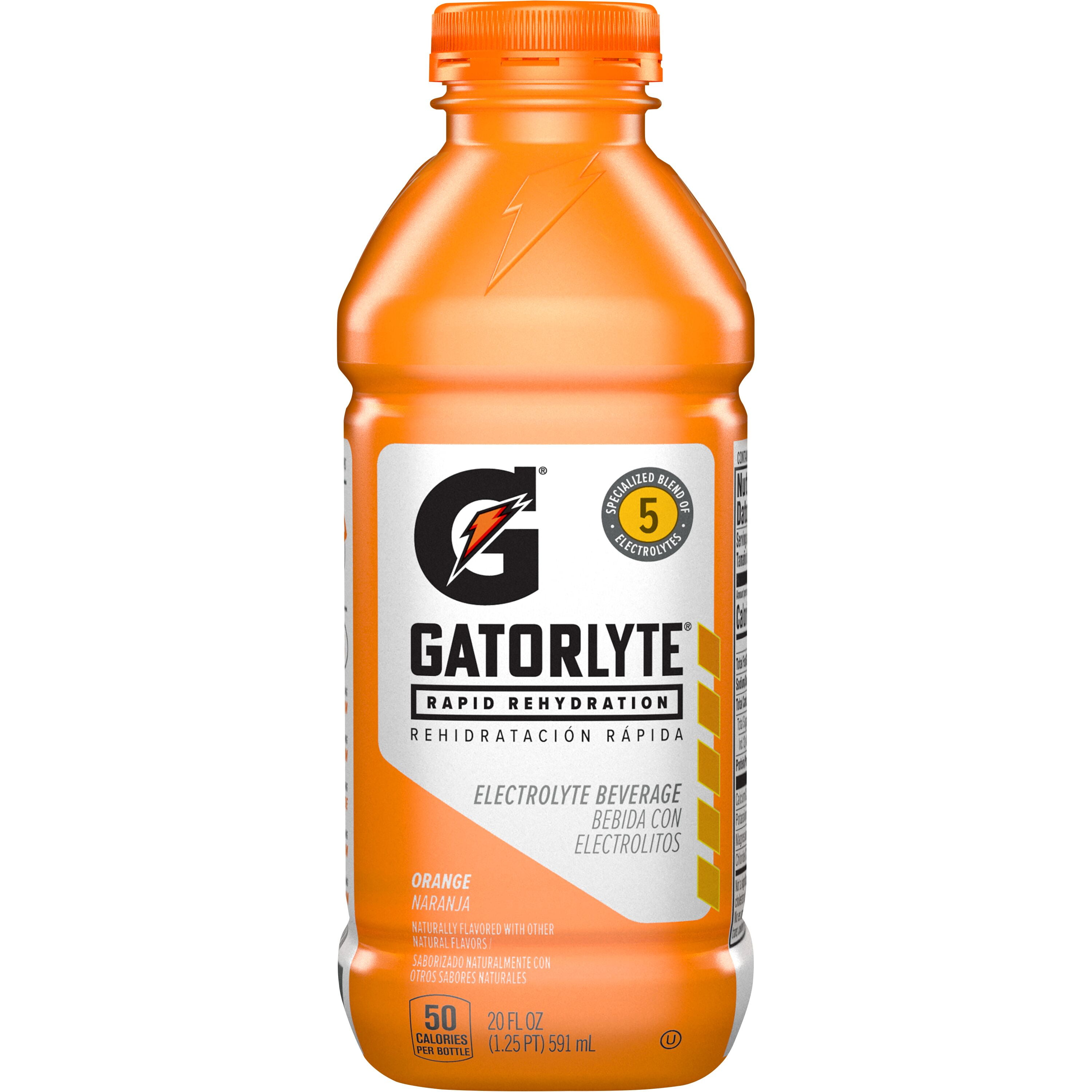 (4 pack) Gatorlyte Rapid Rehydration Electrolyte Drink, Orange, 20 fl oz, 1 Count Bottle​