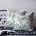 thumbnail image 2 of Pillow Covers 18x18 Set of 2, Sage Green Crab Coastal Throw Pillow Covers Decorative Couch Cushion Cover, Summer Coral Nautical Microfiber Soft Square Pillowcases for Bedroom Living Room Sofa, 2 of 7