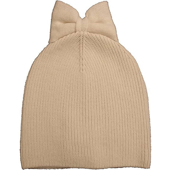 Kate Spade New York Solid Bow Beanie (Cream)
