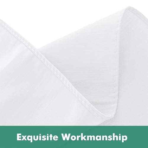 Queen Size Wrap Around Bed Skirt with Split Corners, 15-Inch Drop, White Adjustable Elastic Dust Ruffle for Easy Fit, Wrinkle-Resistant Silky Luxurious Fabric, Machine Washable