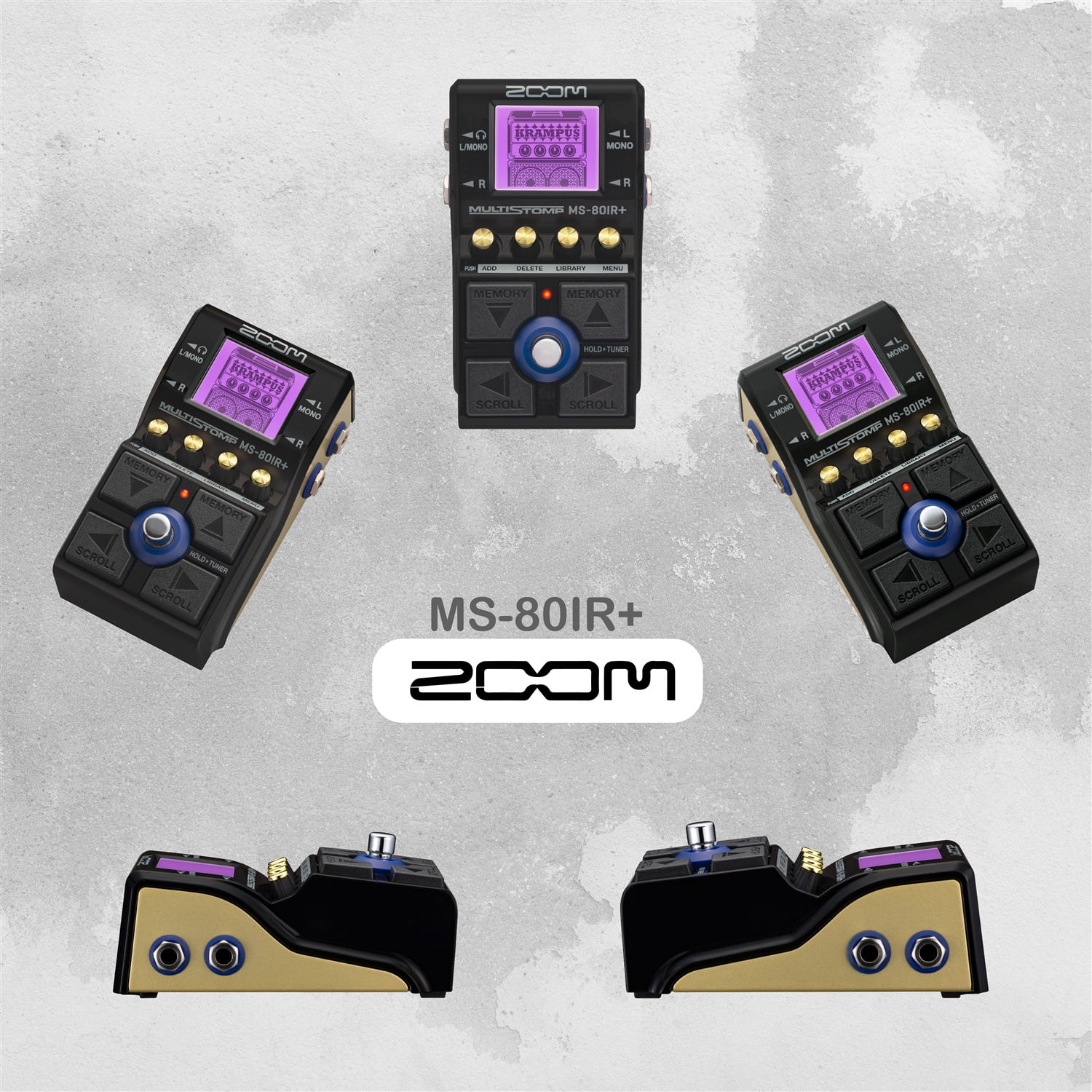 Zoom MS-80IR+ Multistomp Multi-layer IR Pedal, Bundle with Zoom Case, AC adapter, Guitar Picks, AA Batteries (4 Pack), 2X 1/4 in male cable