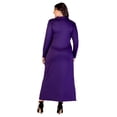 thumbnail image 5 of Plus Size Collared Long Sleeve Wrap Maxi Dress, 5 of 8