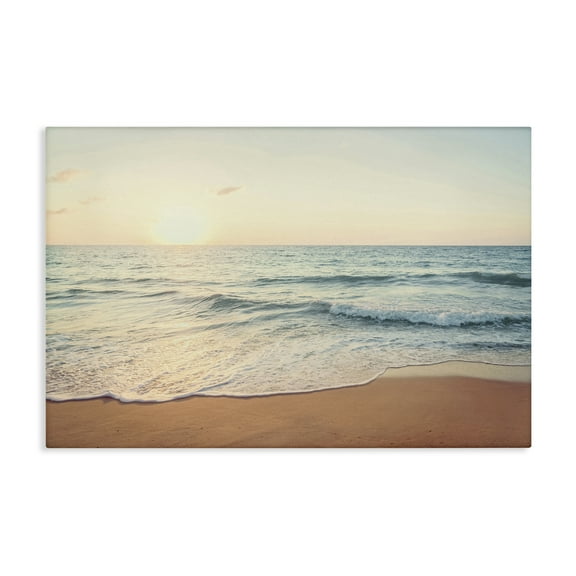 Stupell Industries Rolling Tide Beach Landscape & Nature Photography Wrapped Canvas Art Print Wall Art, 24 x 16