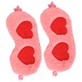 thumbnail image 2 of 2Pcs Lovely Heart Pattern Eye Masks Sleep Eyeshade Lightweight Comfortable Night Blindfold Without Ice Bag(Red Pink), 2 of 7