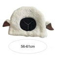 thumbnail image 6 of D-GROEE Plush Hat Cute Fuzzy Cozy Thickened Stretchy Keep Warm Soft Autumn Winter Sheep Lamb Ears Girls Cap for Daily, 6 of 8