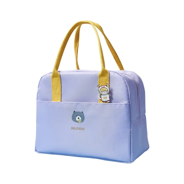 Xihbxyly Bolsa de Almuerzo Tipo Lonchera, Bolsa Aislante con Papel de Aluminio, Diseño de Bolsillo Frontal, Cierre de Cremallera, Ideal para El Trabajo, La Escuela, Viajes, Uso Multifuncional, Tamaño