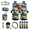 Cow Starlit Night, variant on 15 Piece Leopard Car Seat Cover Protector Set, Hanging Car Front and Back Seat Cover Keychain Holder Seat Belt Shoulder Pad, Suitable for Farm Van