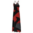 thumbnail image 4 of outfmvch Robe Rouge pour Femmes Grande Taille camouflage Sans Manches Col en V Longue Robe maxi Robes d'Automne, 4 of 9