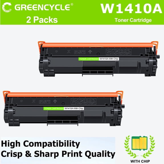 greencycle W1410A With Chip Toner Cartridge Replacement Compatible for 141A Work with Laser Jet MFP M140w M139w M110w Printers (Not Compatible for "e" series Laser Jet M110we M139we M140we),2pcs