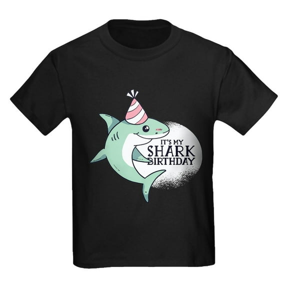 CafePress - Shark Birthday T Shirt - Dark T-Shirt Kids XS-XL