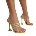 thumbnail image 5 of VerPetridure Women's Heeled Sandals Women's Shoes Fashion Solid Color Minimalistic Sexy Rhinestone Hasp Classic Fine High Heels Sandals, 5 of 8