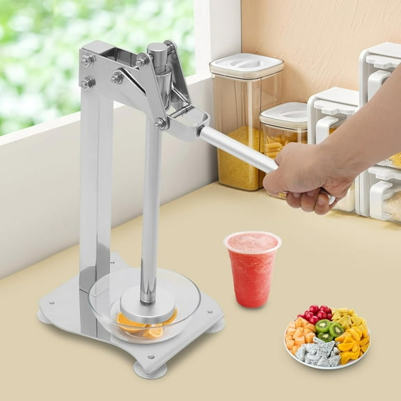 Hand Press Juicer Machine, Stainless Steel Lemon Squeezer Manual Press Heavy Duty Commercial Lemon Squeezer Manual with 4 Suction Cups, Nut Grinder for Fruit or Nuts - Removable Pressing Head