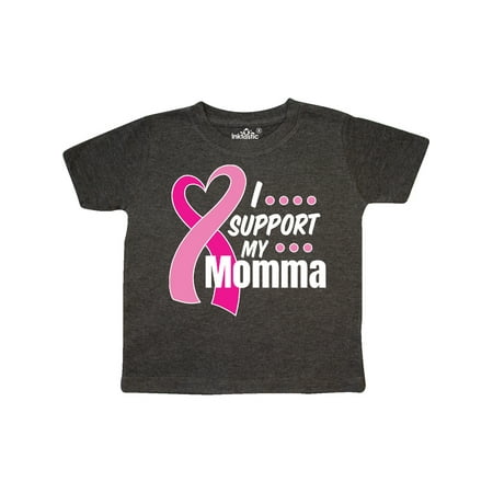 

Inktastic Breast Cancer Awareness I Support My Momma with Pink Ribbon Gift Toddler Boy or Toddler Girl T-Shirt