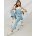 thumbnail image 6 of Lentta Women's Causal Jumpsuits V Neck Sleeveless Harem Overalls Stretchy Adjustable Strap Romper with Pockets, 6 of 14