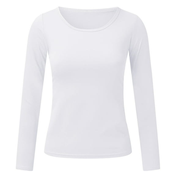 Aayomet Womens Tops Women's Turtleneck Fall Fashion 2024 Long Sleeve Shirts Basic Layering Slim Fit Soft Thermal Underwear Tops,White 3XL