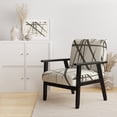 thumbnail image 2 of Designart "Minimalism in Black and White IV" Black Lines Upholstered Accent Chair - Modern Arm Chair For Bedroom, 2 of 5