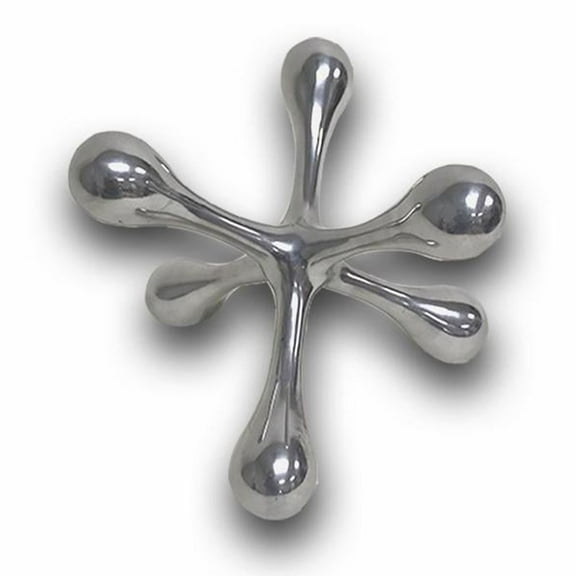 HomeRoots 354685 5 x 5 x 4 in. Silver Cantillo Small Decorative Jack Sculpture