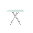 thumbnail image 2 of 36" Square Frosted Glass Dining Table | Ideal for Compact Kitchens | Tempered Glass and Chrome Construction | Simple Assembly for Home Use, 2 of 3
