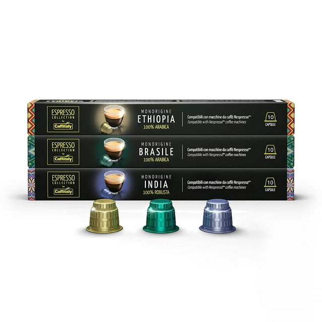 Caffitaly Coffee Capsules Compatible with Nespresso Variety Pack Medium and Dark Roast, India