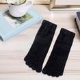 thumbnail image 4 of Five Soft Athletic Mid Tube Casual Breathable Toe Socks Warm Black, 4 of 8