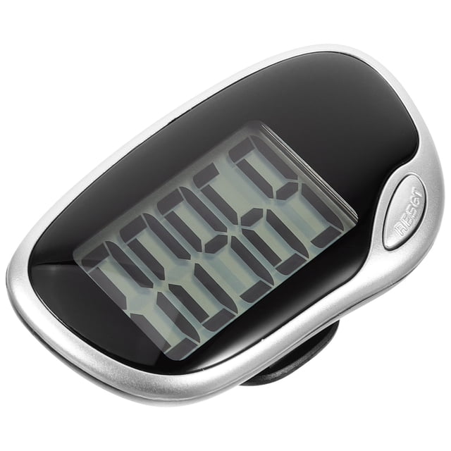 CATIEBYE Multifunctional Black Pedometer with Large Screen Portable for Outdoor Fitness Use