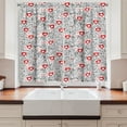 thumbnail image 2 of Ambesonne Valentines Kitchen Curtains, Romantic Hearty, 55"x39", Vermilion and Black, 2 of 3