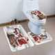 thumbnail image 4 of Set de 3 piezas Weihnachten Weihnachtsmann und Schneemann WC Sitzbezug und Teppich Dekorationen Badezimmer Set, 4 of 5
