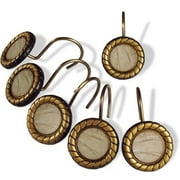 Better Homes and Gardens Alabaster & Brass Set of 12 Shower Curtain Hooks