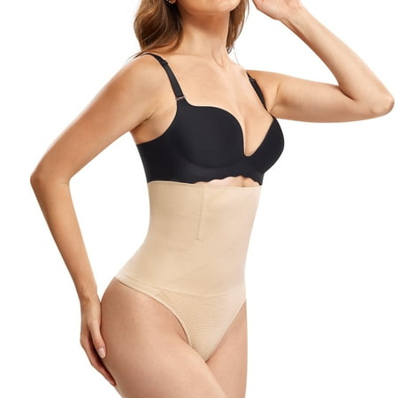 

Junlan Women Hi-Waist Butt Lifter Shapewear Tummy Slimmer Thong Panty Seamless Body Shaper Shorts(Beige 3XL/4XL