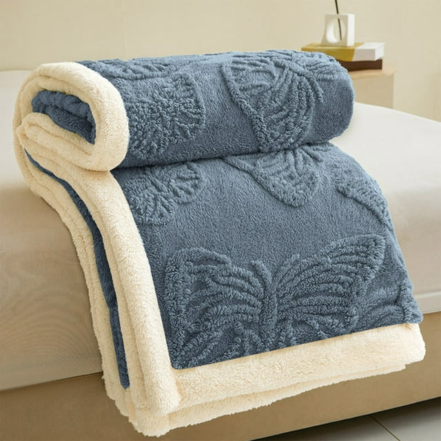 Suncoda Blanket Blanket, Winter Blanket Soft Warm Solid Color Double Layer Sheep Blanket Nap Blanket 39.37X59.05In