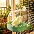 thumbnail image 5 of FastXmas Bird Cage Bath Hanging Parrot Bath Tub Water Shower Food Feeder Holder Tray Bird Bath Supplies for Small Birds Canary Budgies Cockatiel Lovebirds (Green), 5 of 6