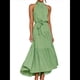 thumbnail image 3 of Vestido Bohemio de Verano para Mujer, Sin Mangas, con Estampado de Lunares, Cuello Halter, Volantes, Dobladillo y Cinturón Verde M, 3 of 9