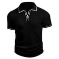thumbnail image 3 of Ceisia Men's Slim Fit Ribbed Knit Polo Shirts, Short Sleeve Contrast Trim Casual Summer Tops (Multi-Color Options) Gifts, 3 of 8