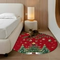 thumbnail image 2 of Round Rug 3.3Ft Washable Non-Slip, Christmas Tree Circle Area Rugs for Living Room Bedroom, Red Winter Xmas Ball Berry Snowflakes Indoor Floor Mats Carpet Runner for Home Decor Aesthetic, 2 of 8